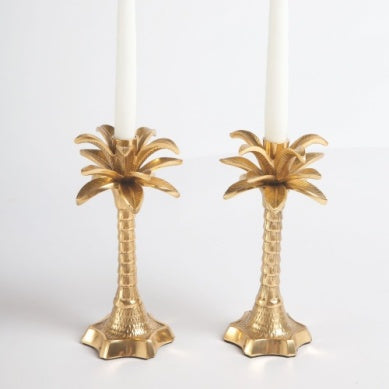 Palm Leaf Candle Holder | Set of 2